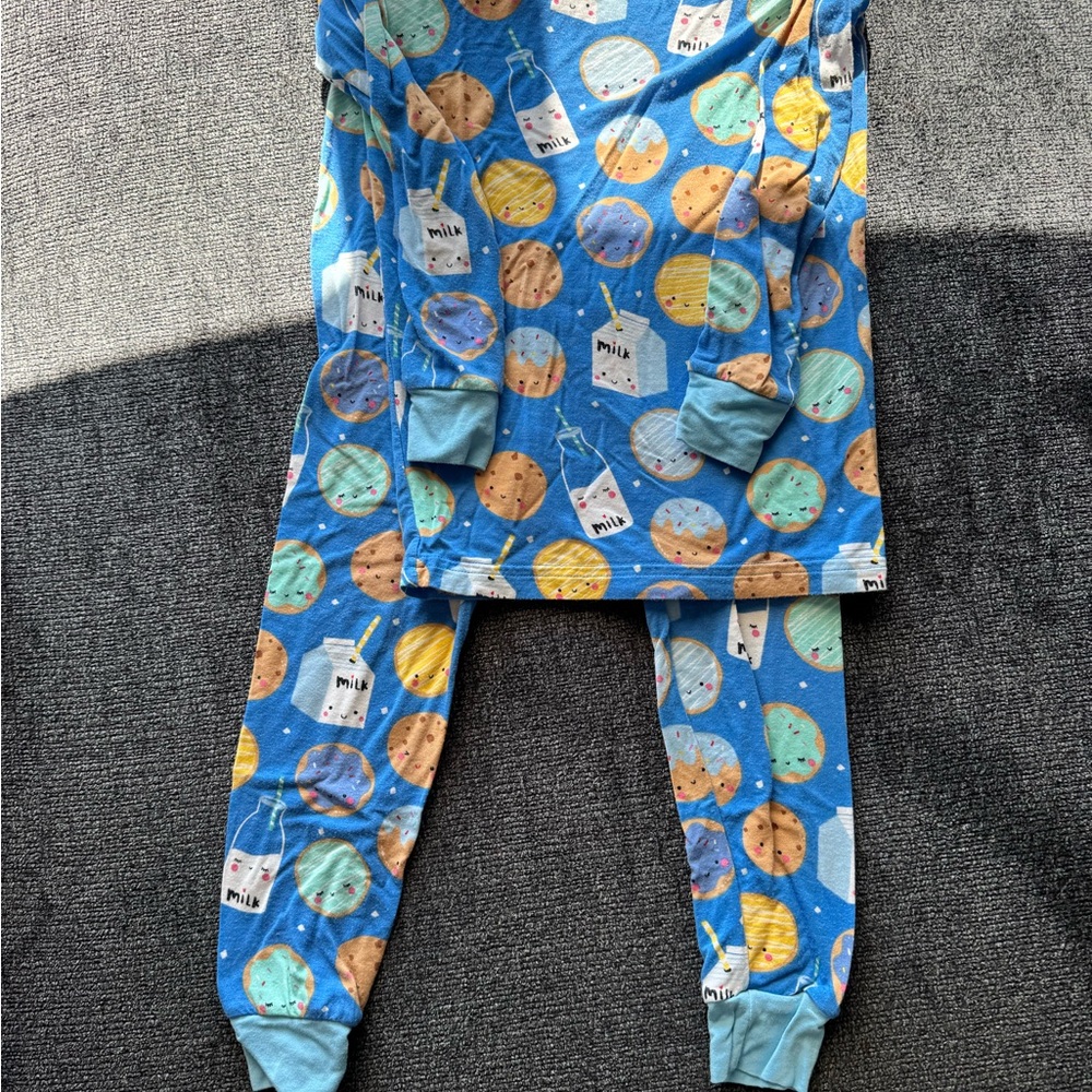 Little Sleepies Blue Milk and Cookies Pajama Set